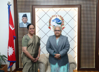 प्रधानमन्त्री कार्कीसँग श्रीलंकाकी नवनियुक्त राजदुत रुवान्थी डेल्पिटियाको भेट